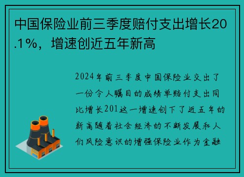 中国保险业前三季度赔付支出增长20.1%，增速创近五年新高
